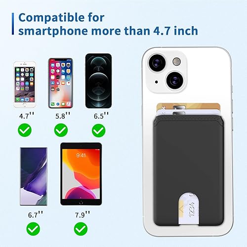 Miniatura 6 de Senose Cartera para teléfono, paquete de 3 (negro, blanco, gris)  Unisex, adulto, usuarios de teléfonos inteligentes, silicona, diseño