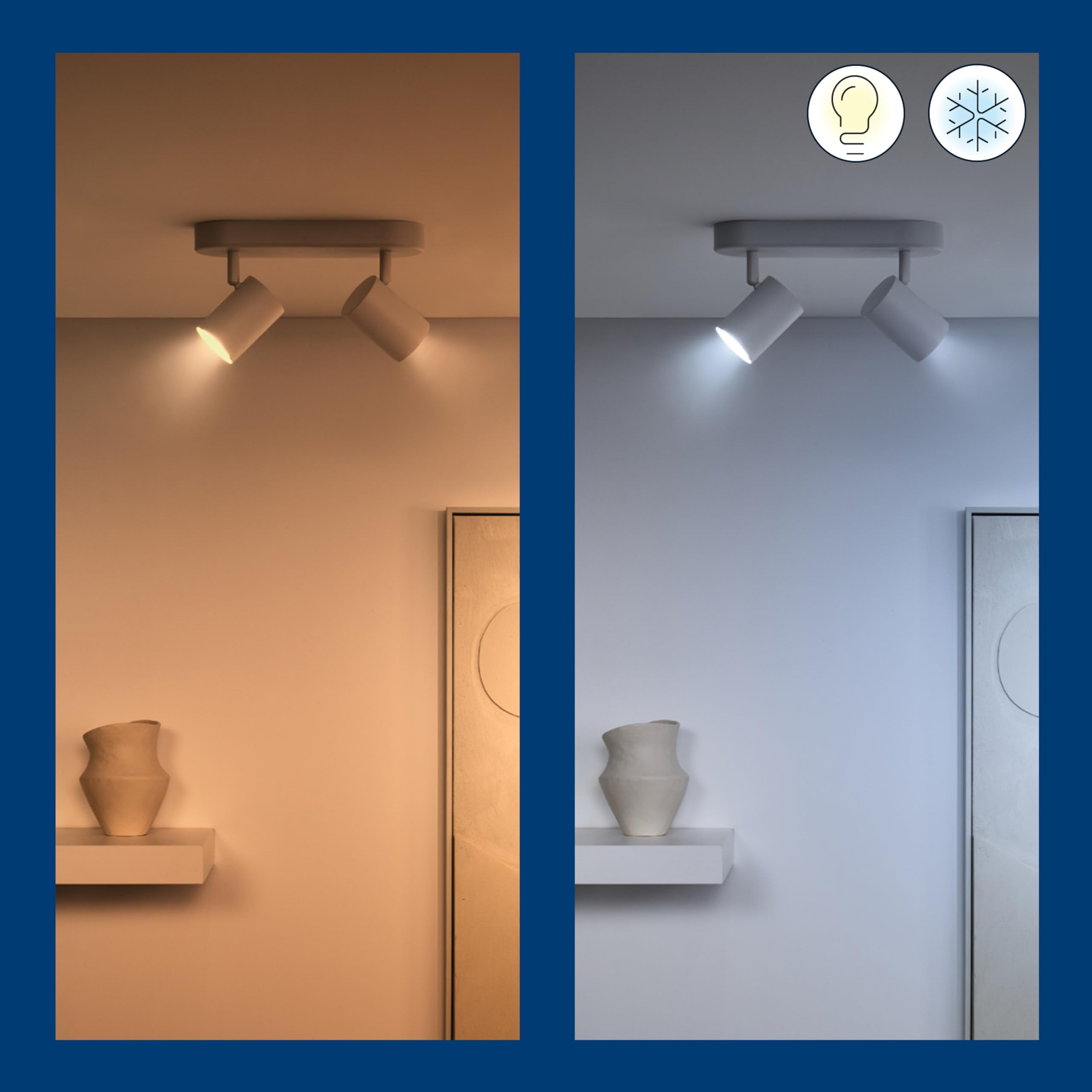 WiZ Vorteilspaket - GU10 - mit 6 Spots - 50W - 400lm - Warm bis Kaltweißes Licht - Smarte LED Beleuchtung - Funktioniert mit Apple HomeKit, Alexa und Google Home - Tunable White
