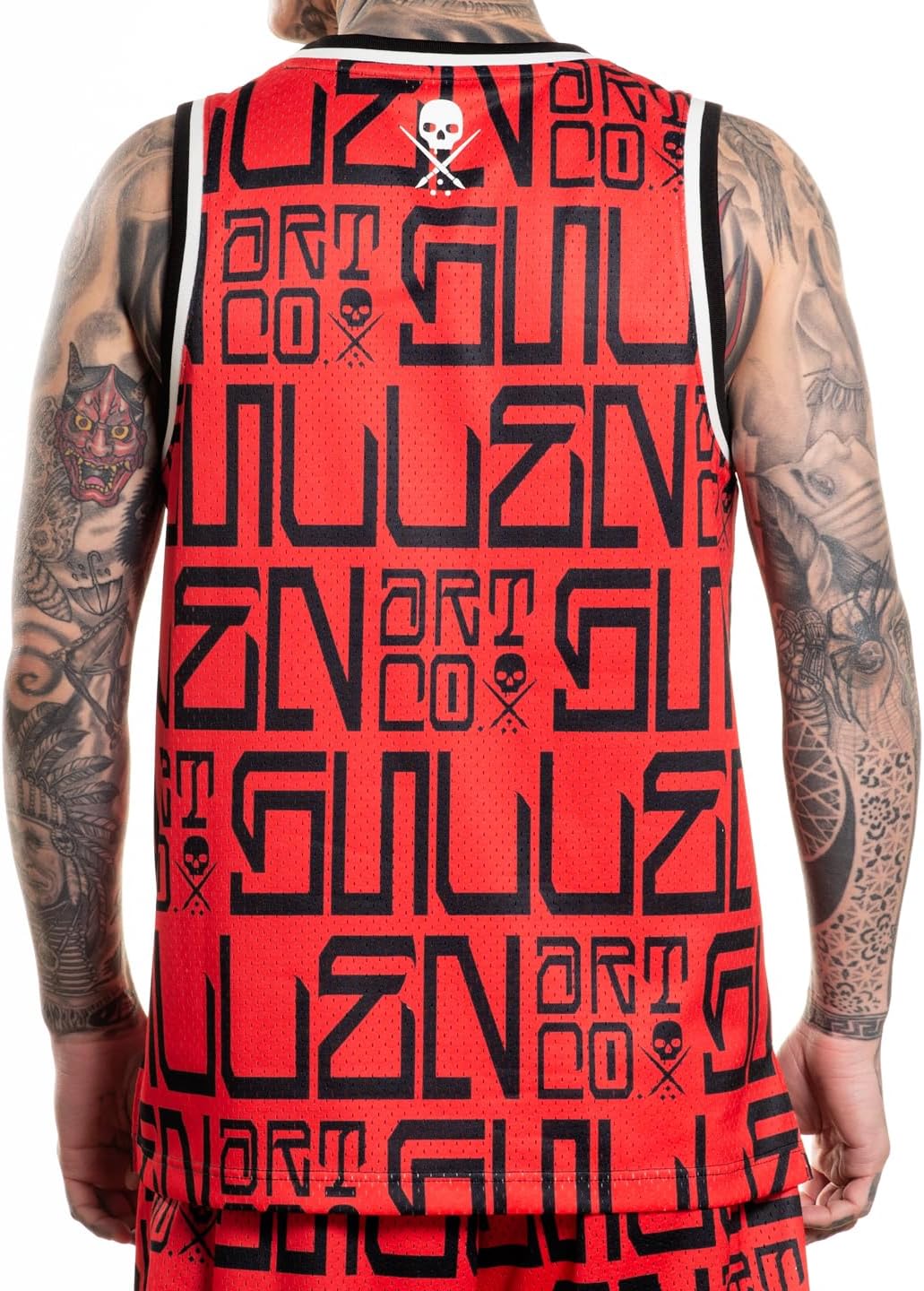 Sullen Men's Meas Tattoo Lifestyle Graphic Art Sleeveless Breathable Arm Ribbed Jersey Tank Red