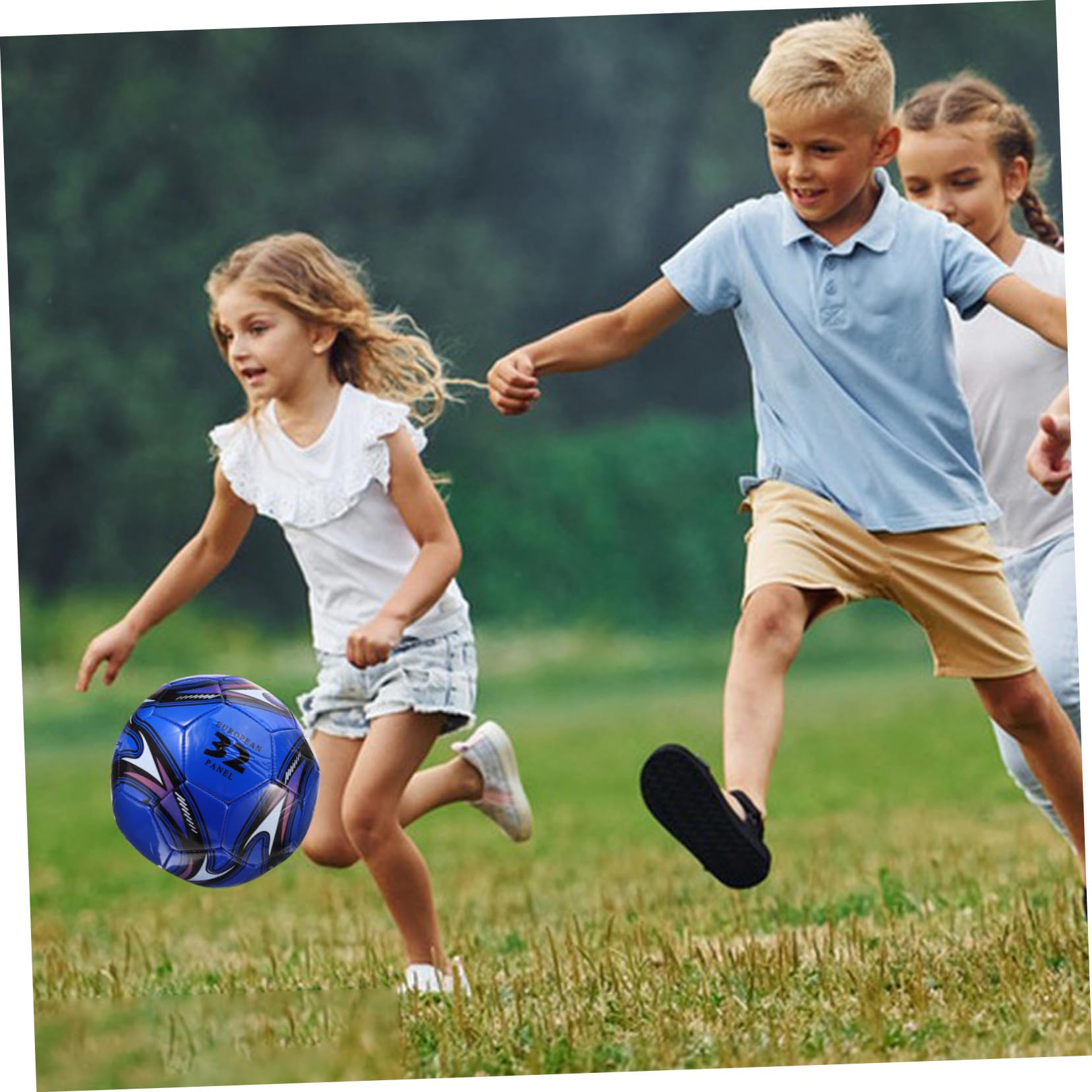 Balón de Fútbol Talla 5 de PVC Azul para Niños y Niñas | Entrenamiento y Juego, Tacto Agradable, Resistente al Desgaste, Adecuado para Primaria