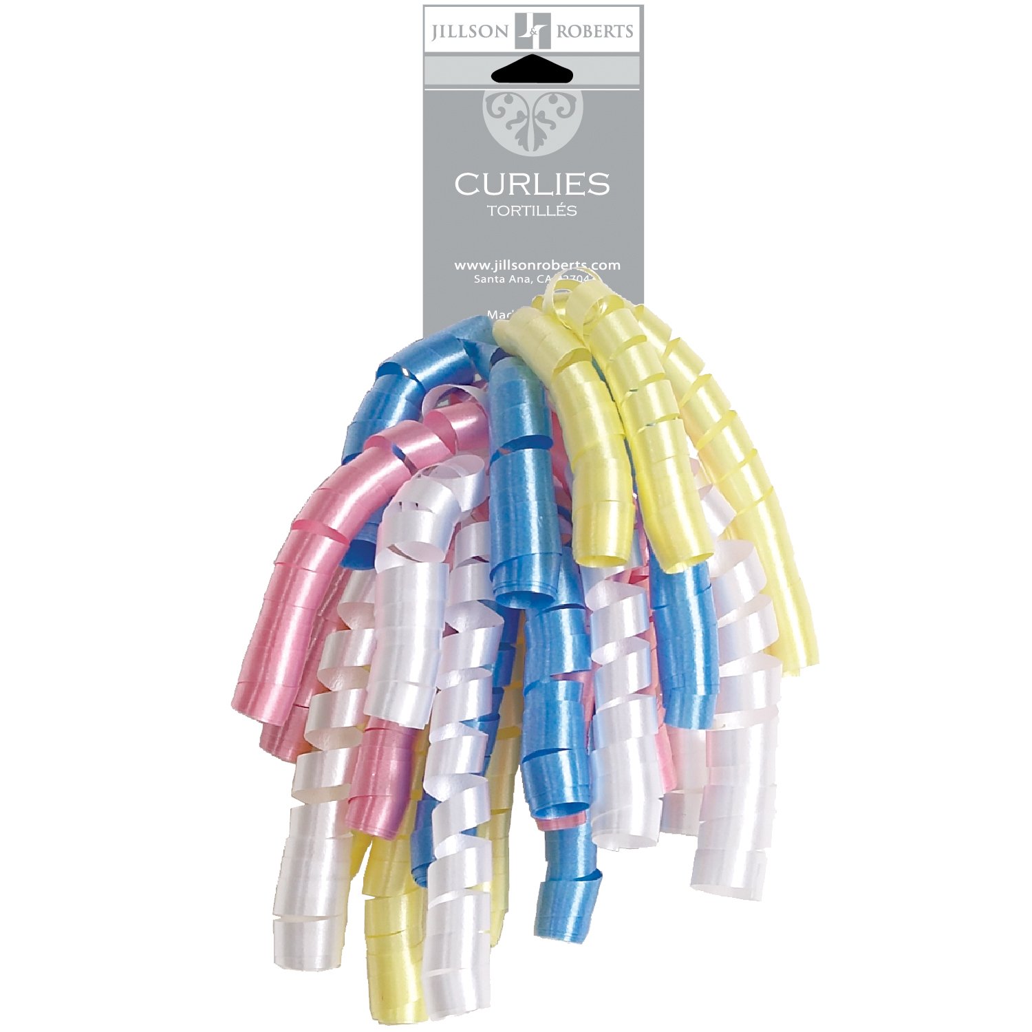 Jillson Roberts Self-Adhesive Curly Bows, Pretty Pastels, 6-Count