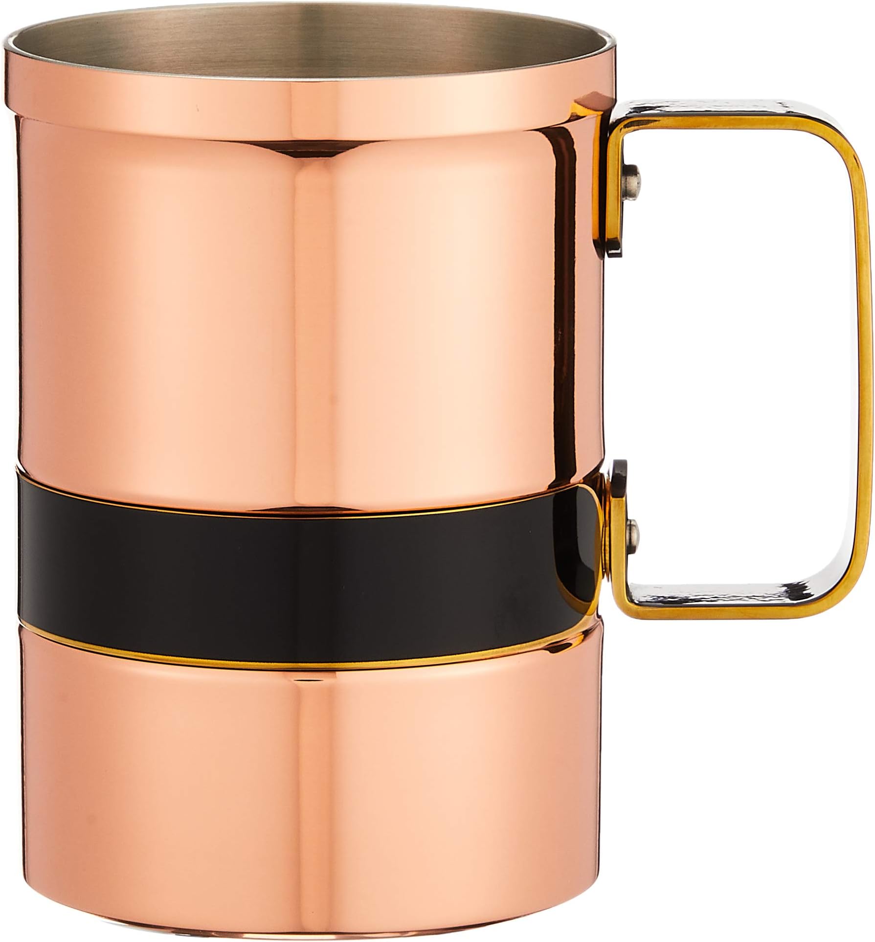 Shinkoukinzoku B-702 Mug, Copper/Black Belt, Small (Capacity: 11.8 fl oz (350 ml), Pure Copper, Babiloa Mug