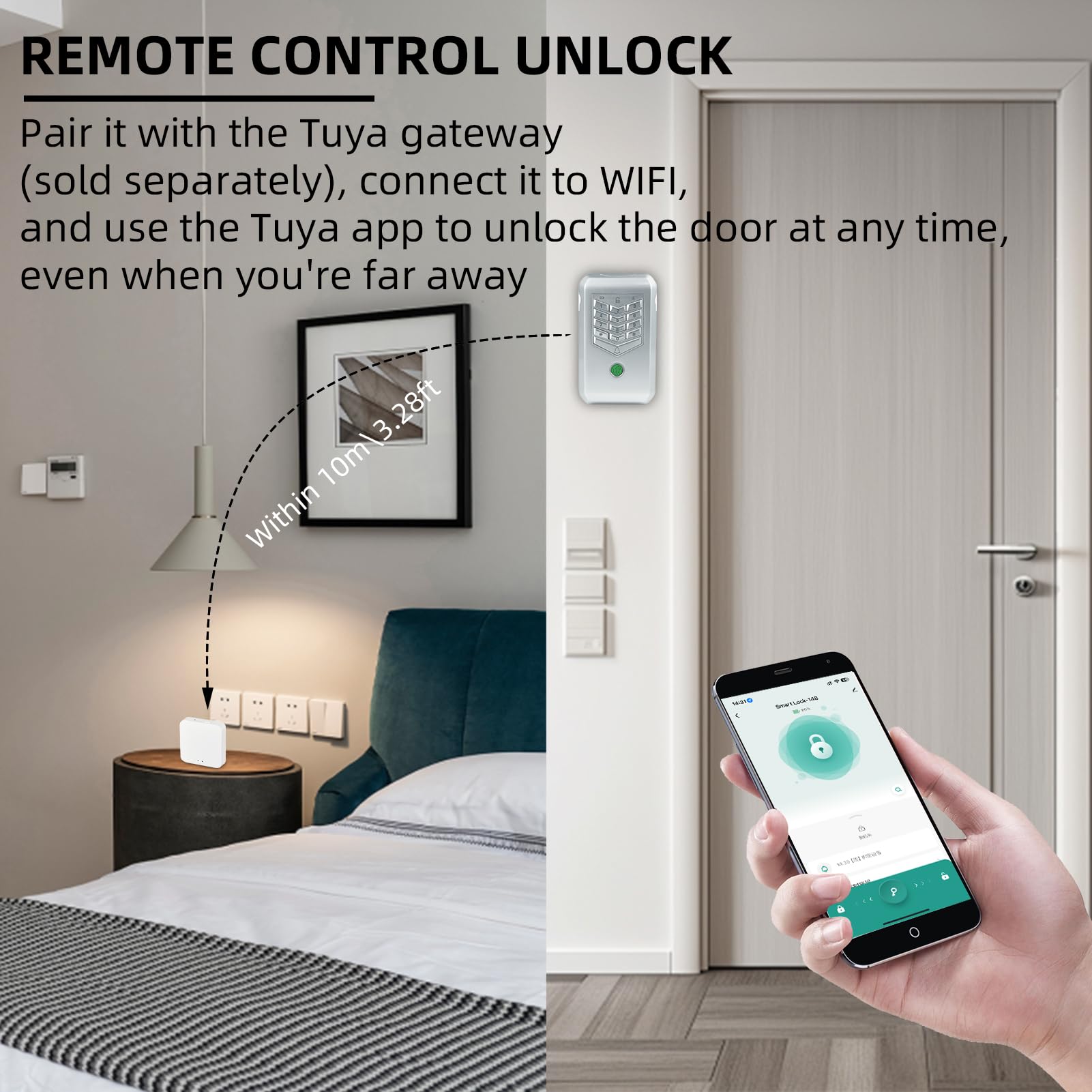 TenixLox Smart Key Lock Box, Fingerprint Key Case with Password,Tuya APP, Cards and Keys, Wall Mounted Safe Boxs for Outdoor House Keys - Image 4