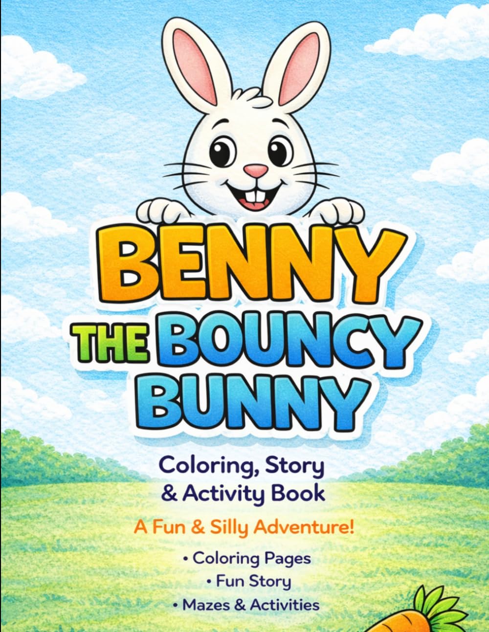 Benny the Bouncy Bunny: A Story colouring book