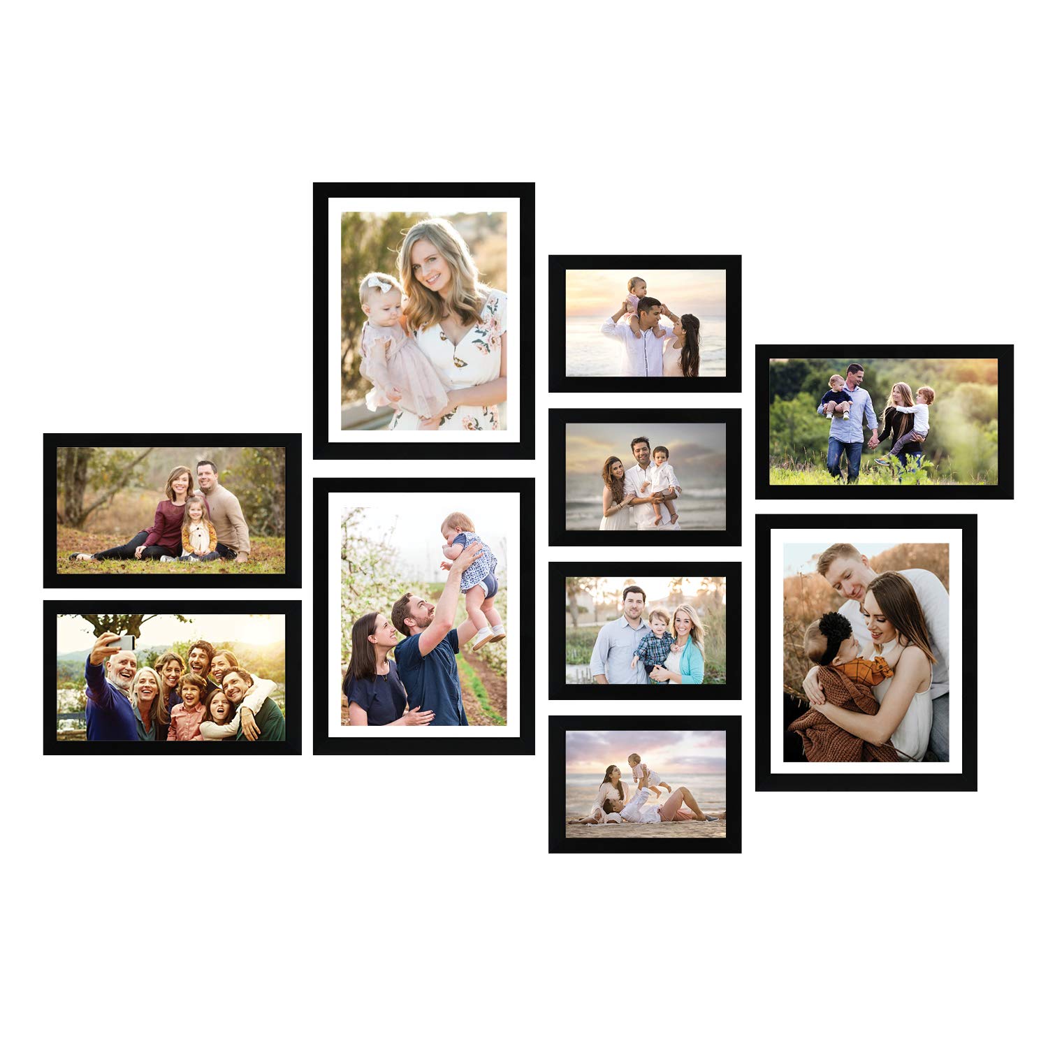Amazon Brand Solimo Collage Set of 10 Photo Frames ( 5 X 7 Inch 4