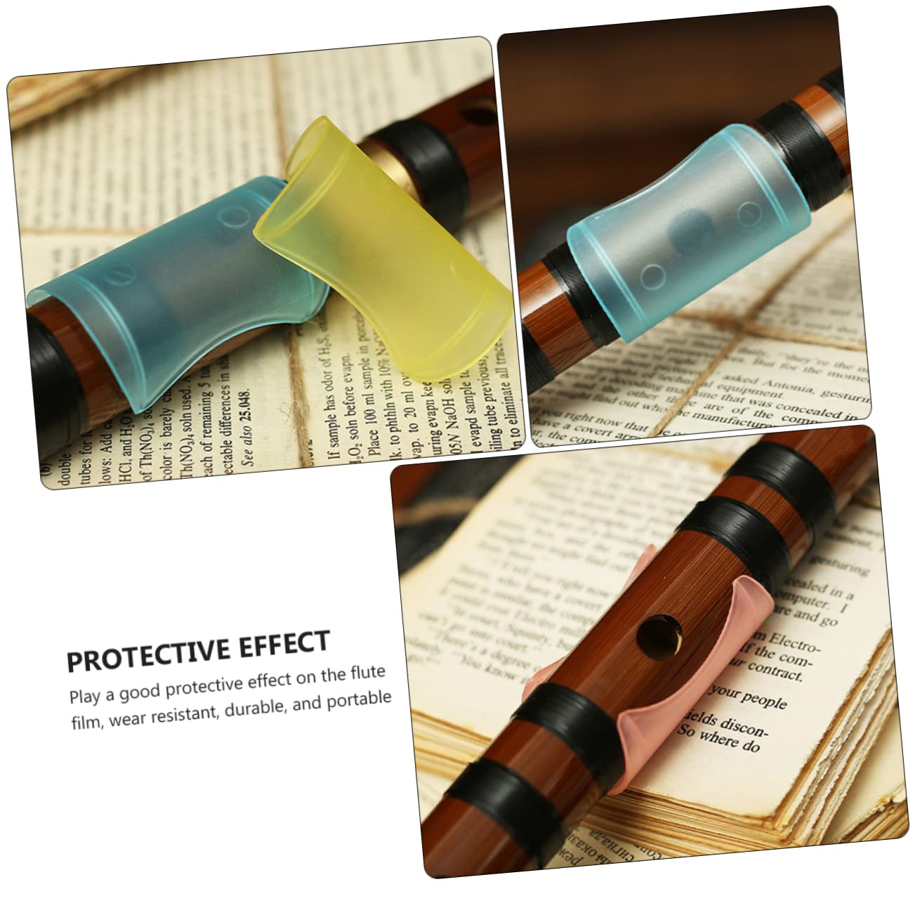 Totority Practical Flute Protectors 15pcs Flute Film Covers Abs Material Random Color