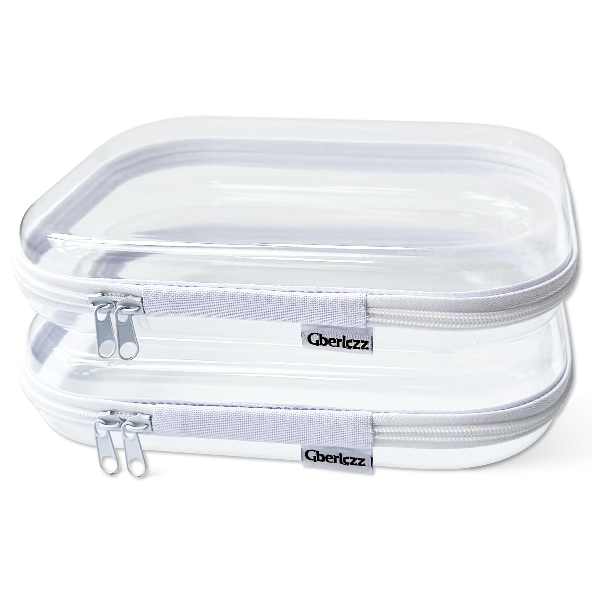 Gberlczz Clear Hard Zipper Case for Storage, Durable Clear Zipper Pouches, Hard Plastic Zippered Pouch for Snacks Toy Travel Organizer