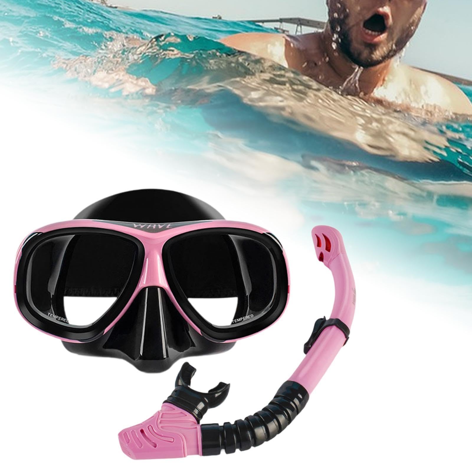 Snorkel Set Kit de Snorkel Gafas Antiniebla Mascarilla Gran Visión Tubo Silicona Anatómica Material Adecuado para Adultos
