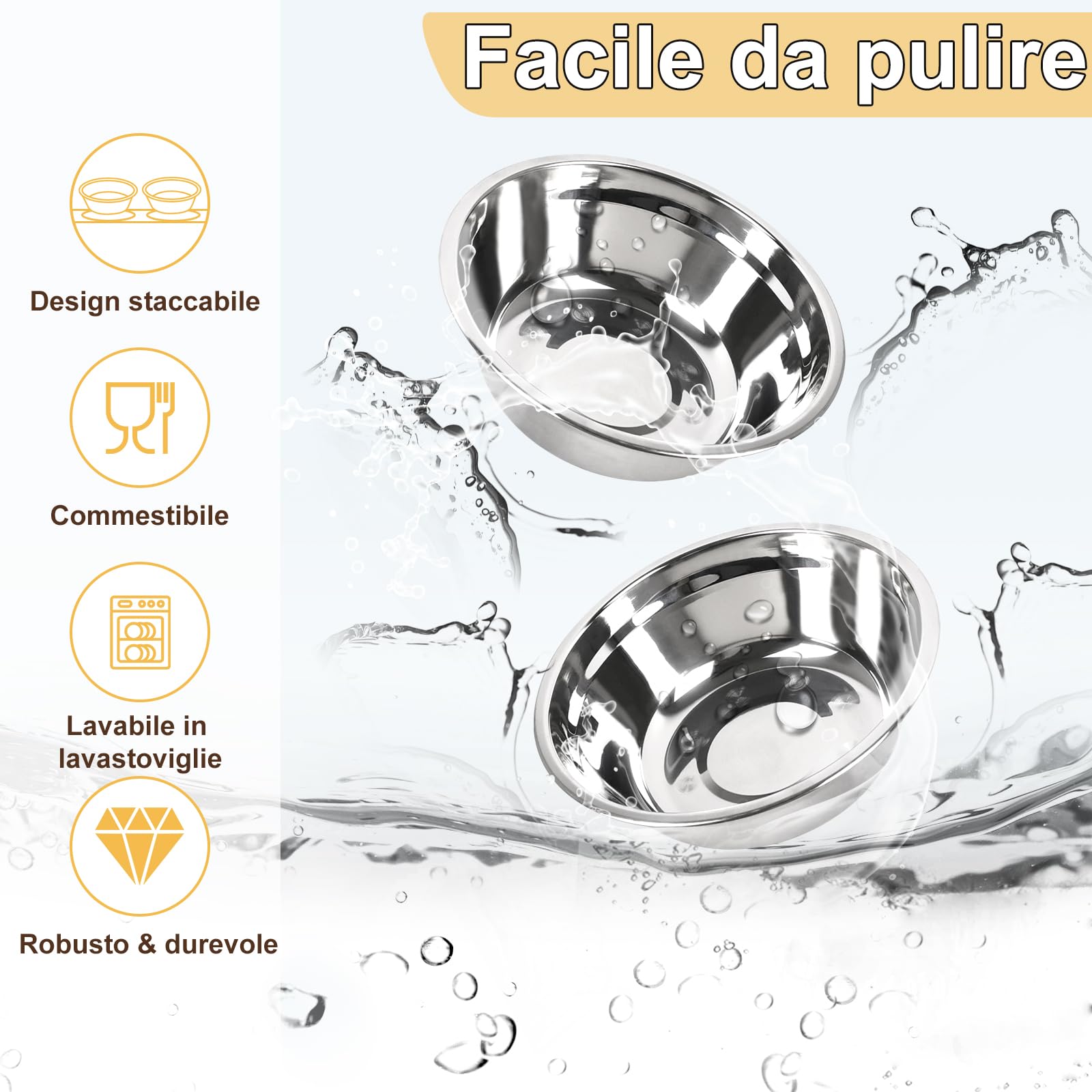 SNOUTEX Ciotole Rialzate Per Cani E Gatti - Regolabile In Altezza Con Ciotola Antigoccia - Foto 9