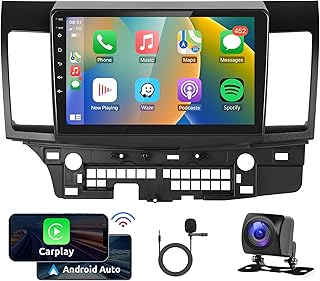 2G 32G Android Car Stereo Radio for Mitsubishi Lancer 2008 2009 2010 2011 2012 2013 2014 2015 2016 2017 Wireless CarPlay, Rimoody 10.1'' Touch Screen Mirror Link BT/FM GPS WiFi EQ SWC Backup Camera