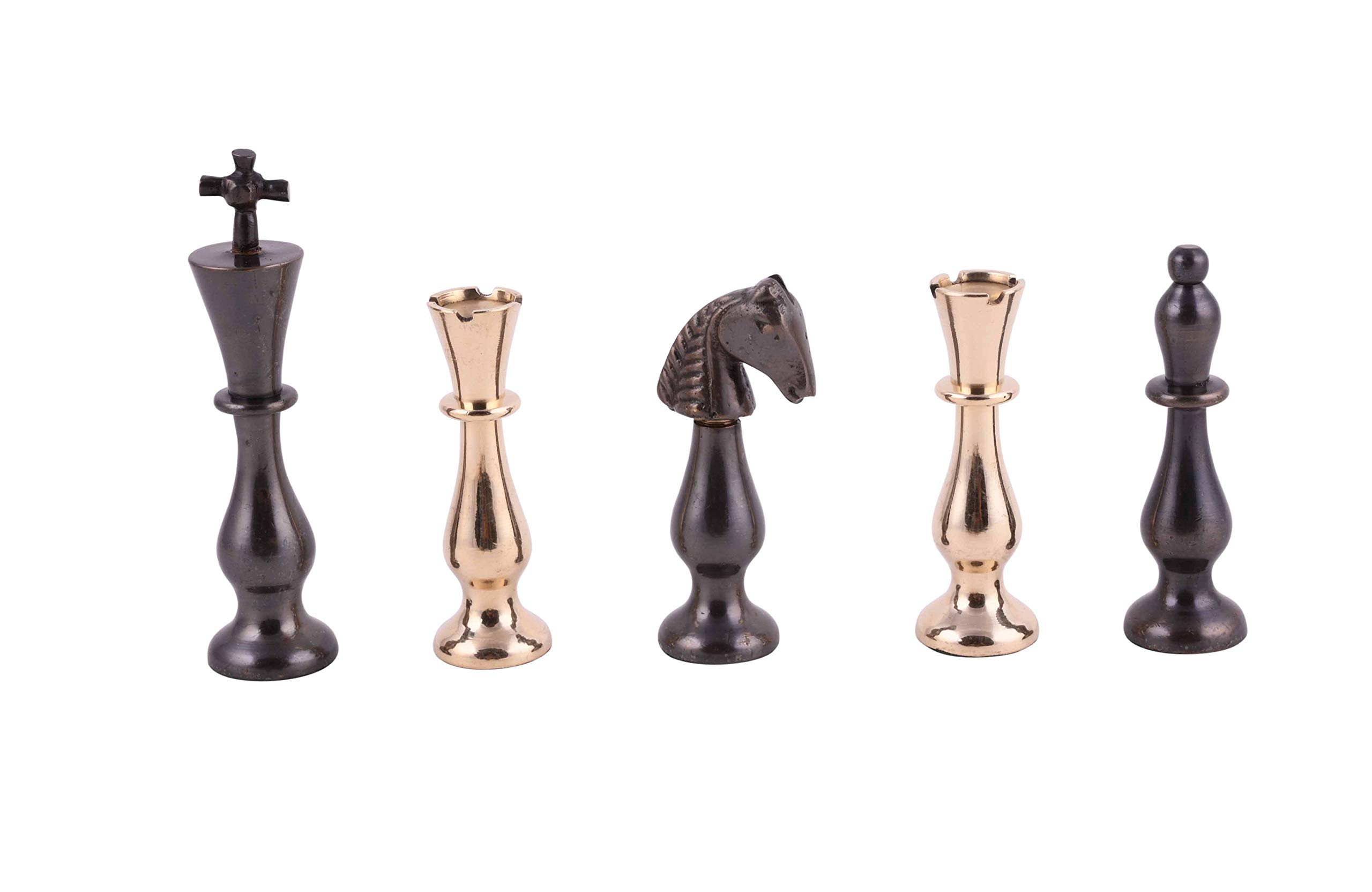 diollo 3.5" King Height Brass Chess Pieces Pawns Chessmen Chess Coins Figurine Pieces Roman Legion 32 Pieses, Replacement of Missing Pieces, Chess Pieces only Without Board Collector Edition