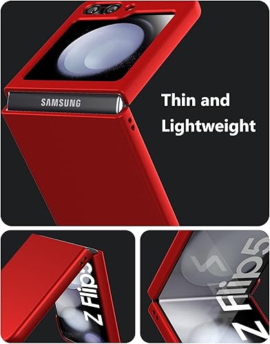 Miniatura 4 de Funda para Samsung Galaxy Z Flip 5 (2023) con protector de pantalla de cubierta, funda delgada para teléfono de PC dura para Galaxy Z Flip5 -