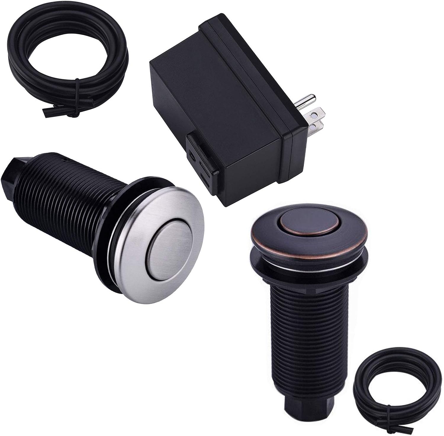 BESTILL Sink Top Garbage Disposal AIr Switch Kit Brushed Nickel and