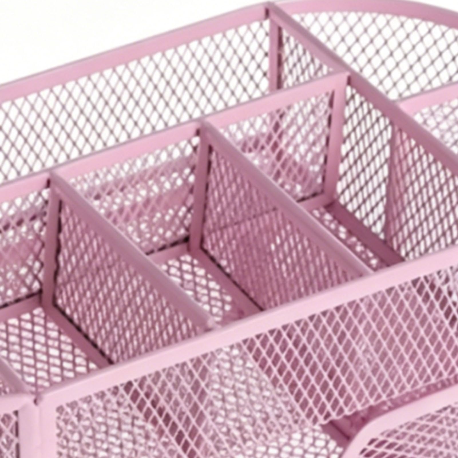 SIXRUN Portapenne a Rete con Cassetto, 9 Scomparti (PINK)
