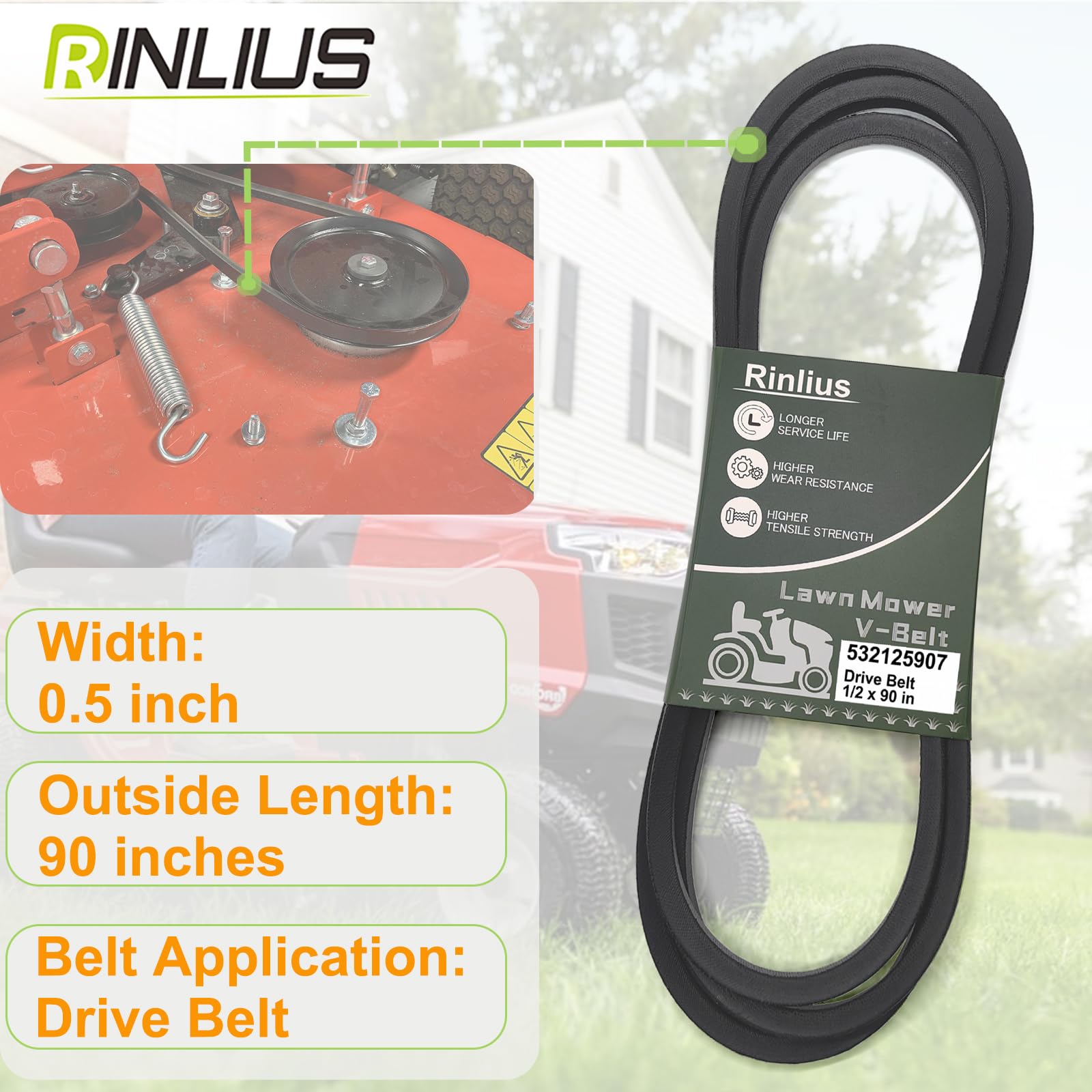 Amazon.com : Rinlius 532125907 Drive Belt (1/2