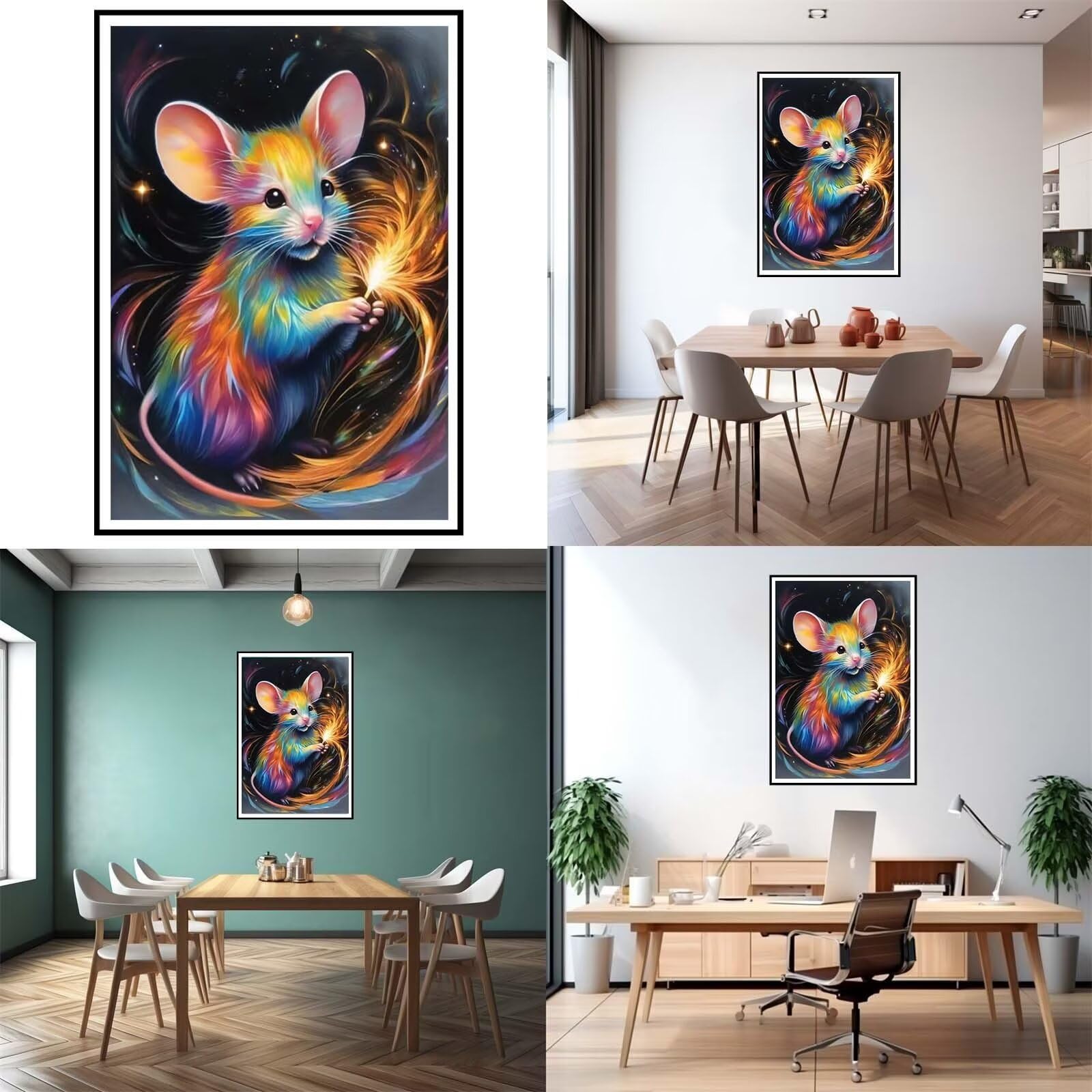 5D DIY Diamante Art Pintura kit Completo, Diamond Painting Adultos Niños Rhinestone Bordado de Punto de Cruz Artes Pintura Painting, Cuadros Decor para Cuarto, Sala de Estar - (Ratón) 60x90cm