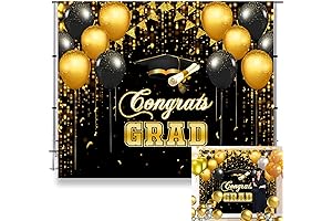 Black and Gold Graduation Backdrop 2023