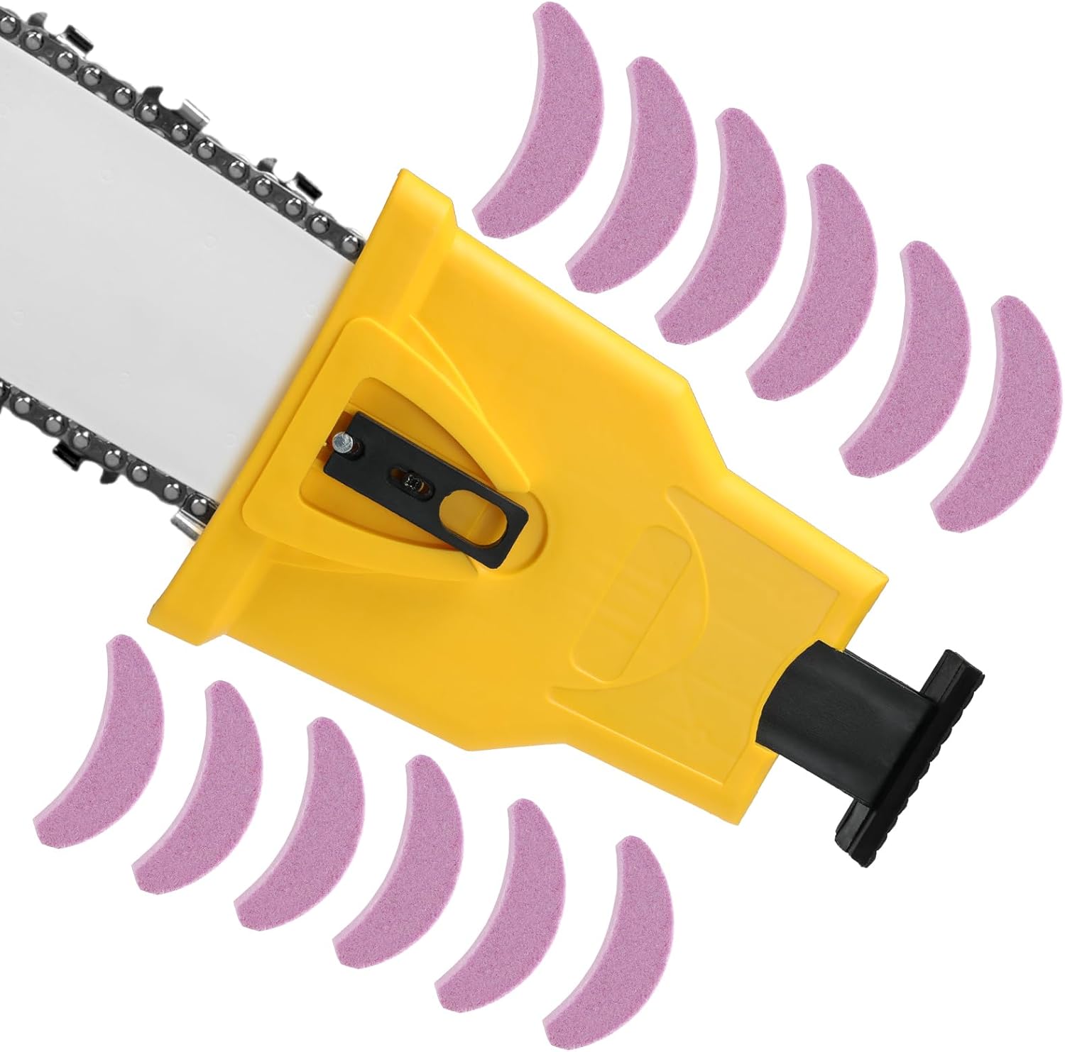 Chainsaw Sharpener with 12PCS Fast Sharpening Stone, Chain Saw Sharpener Tool, Chainsaw Chain Sharpener, Chain Saw Blade Sharpener, Chainsaw Teeth Sharpener for 14 16 18 20 Inches Chain Saw Bar Chainsaw Sharpener with 12PCS Fast Sharpening Stone, Chain Saw Sharpener Tool, Chainsaw Chain Sharpener, Chain Saw Blade Sharpener, Chainsaw Teeth Sharpener for 14 16 18 20 Inches Chain Saw Bar