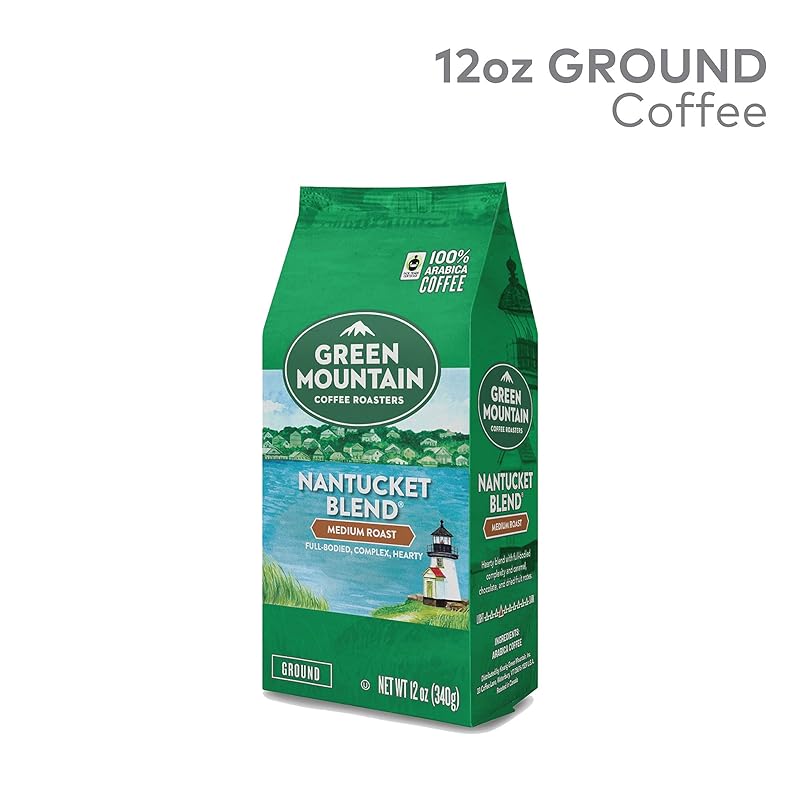 Green Mountain Coffee Roasters, Nantucket Blend, Fair Trade Certified, Ground Coffee, Medium Roast, Bagged 12oz. Nantucket Blend 12 Ounce (Pack of 1)
