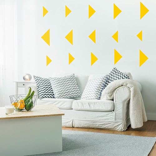 Miniatura 2 de Juego de 15 adhesivos de vinilo para pared  patrones de triángulo sólido  de 3.0in a 9.0in cada uno  decoración moderna para el hogar apartamento