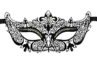 Vista 80 de IETANG - Antifaces venecianos para parejas, baile de máscaras, accesorios de disfraz o fiesta, 1 par Negro