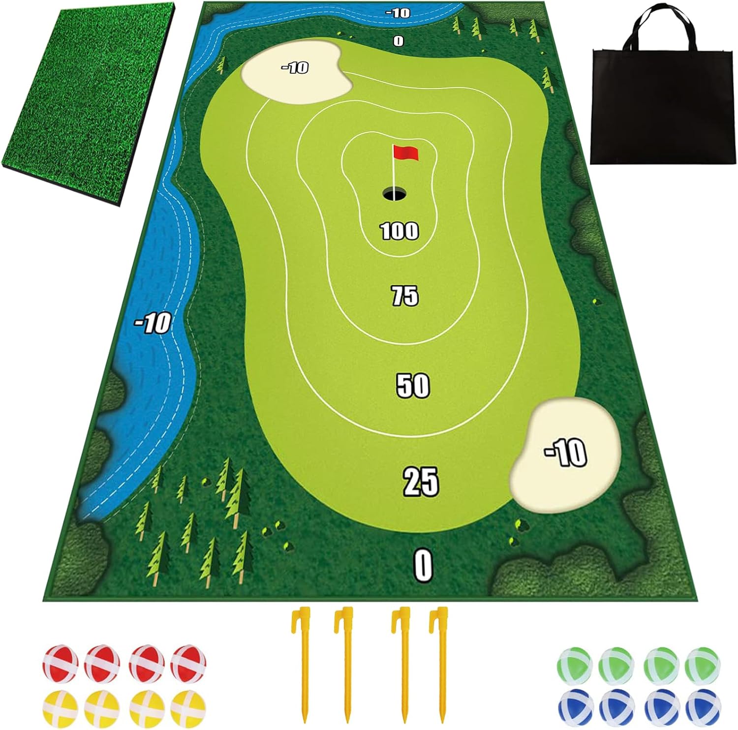 Chipping Golf Practice Mats,Golf Game Mat Stick Chip Game