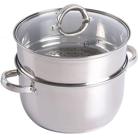Oster Sangerfield Stainless Steel 6 Quart Dutch Oven with Steamer