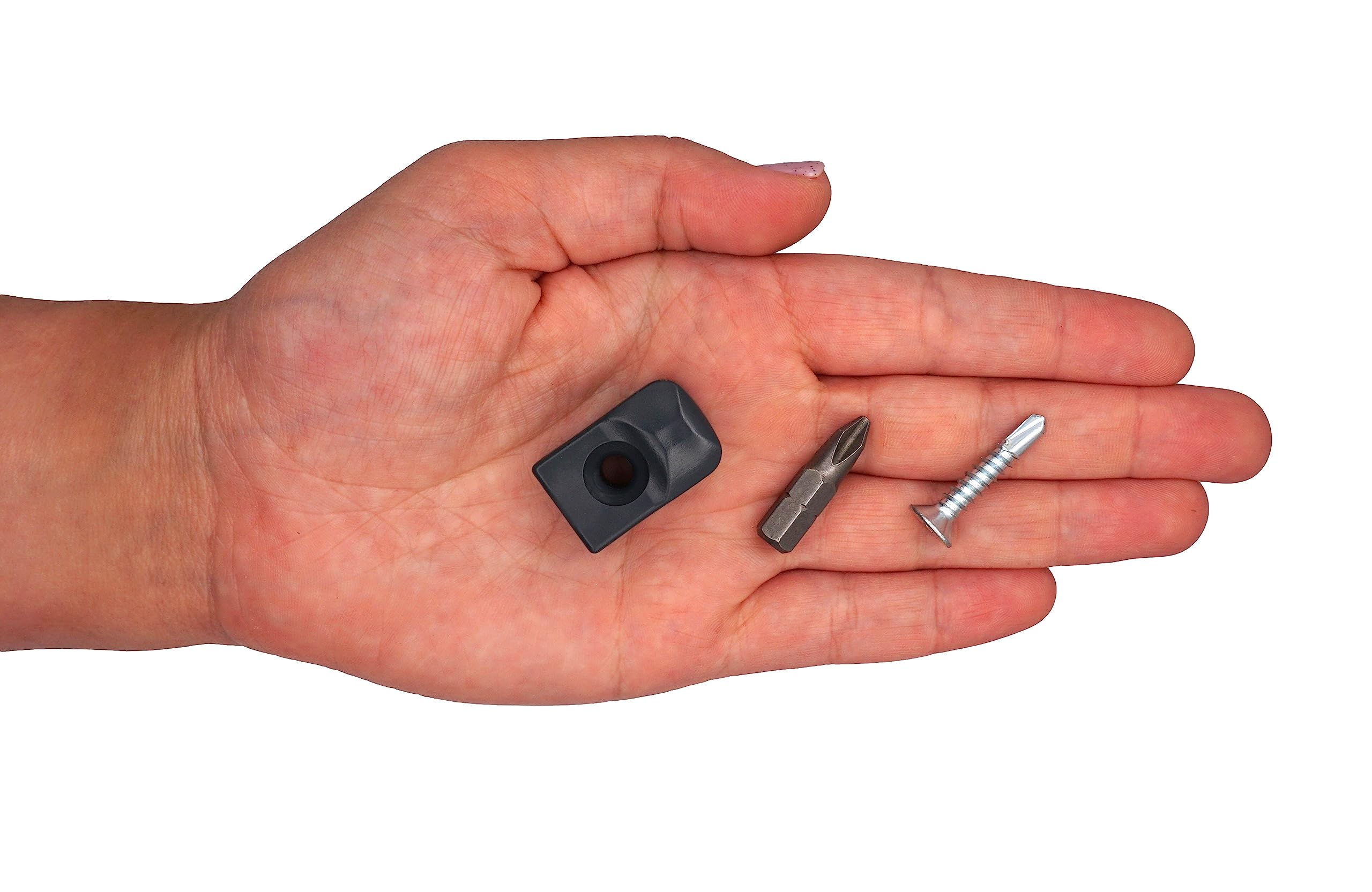 SKIR'CO (50 uds) Clips para cercas grises, Clips de plástico para cercas de malla, Soportes de alambre para cercas fijas con tornillos, Clips para cercas de alambre, Color RAL 7016