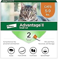 Advantage II Small Cat Flea Treatment & Prevention - Vet-Recommended for Cats 5-9 lbs, Kills Fleas in 12 Hours, 2-Month Supply