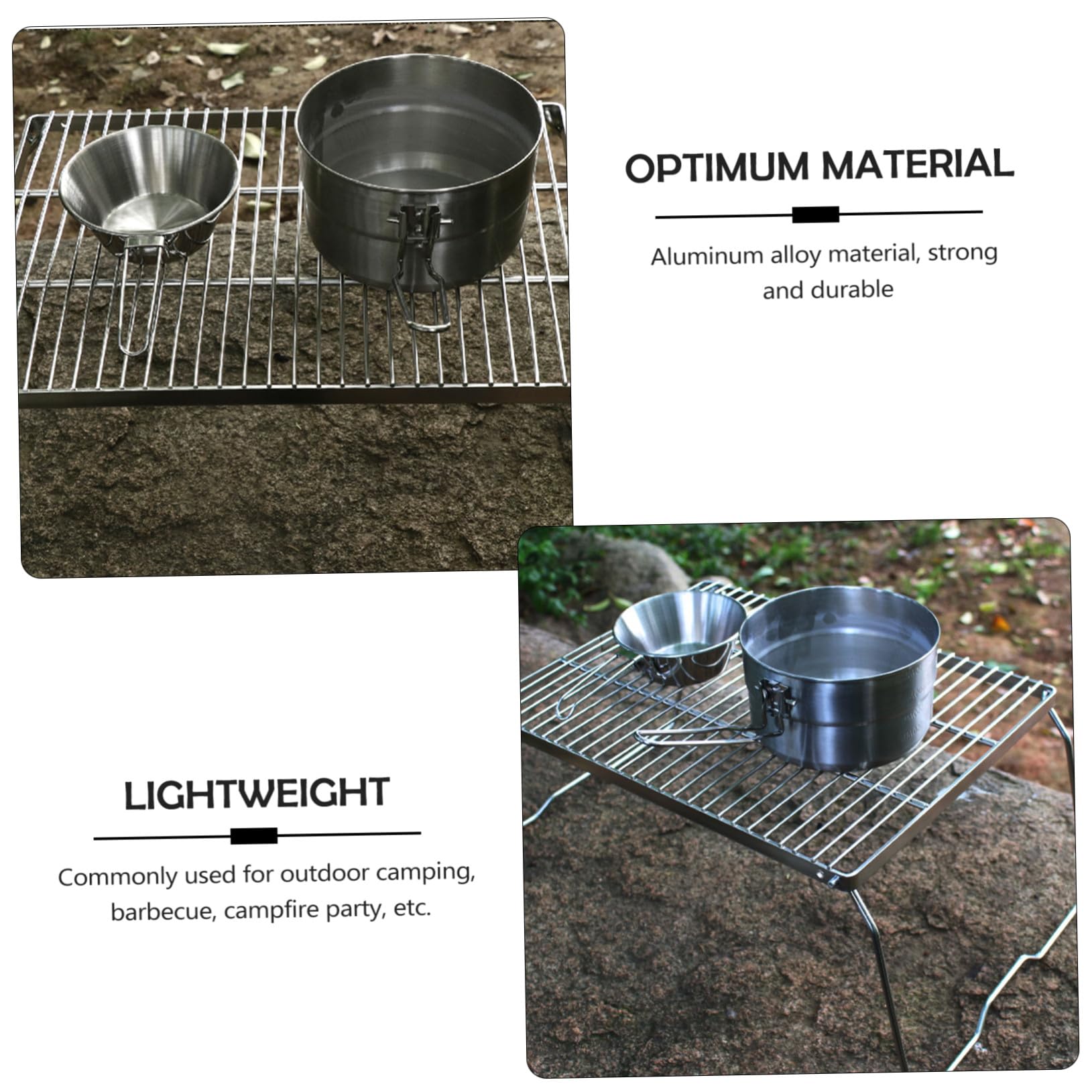 Parrilla Portátil Plegable para Fogatas de Acero Inoxidable