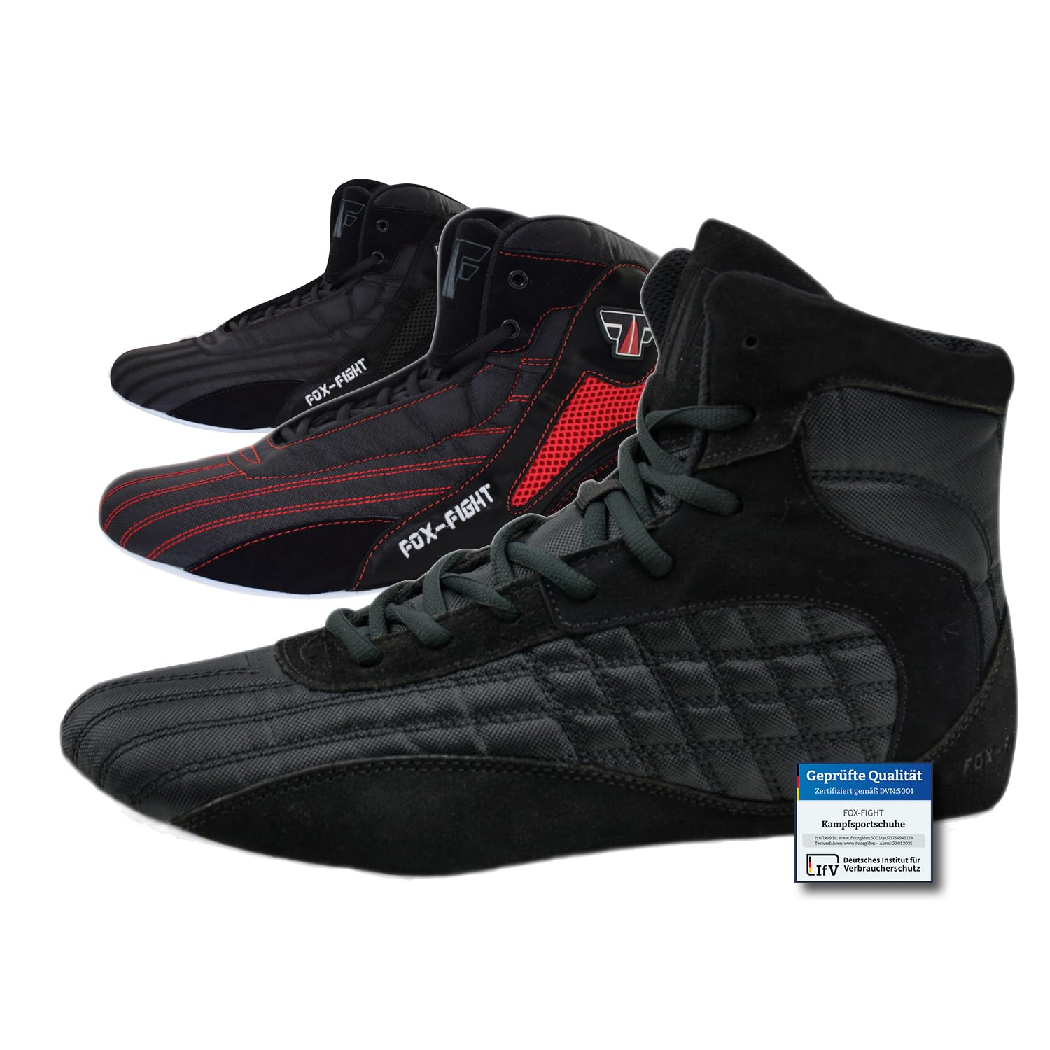 FOX-FIGHT Zapatillas de artes marciales | para hombre y mujer | transpirable y flexible | ante | zapatillas de lucha | zapatillas atléticas de fitness bodybuilding