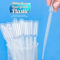 Vista 3 de Teenitor Pipetas de plástico de 0.1 fl oz, 25 pipetas de transferencia de plástico para aceites esenciales, pipetas de caída de 0.1 fl oz