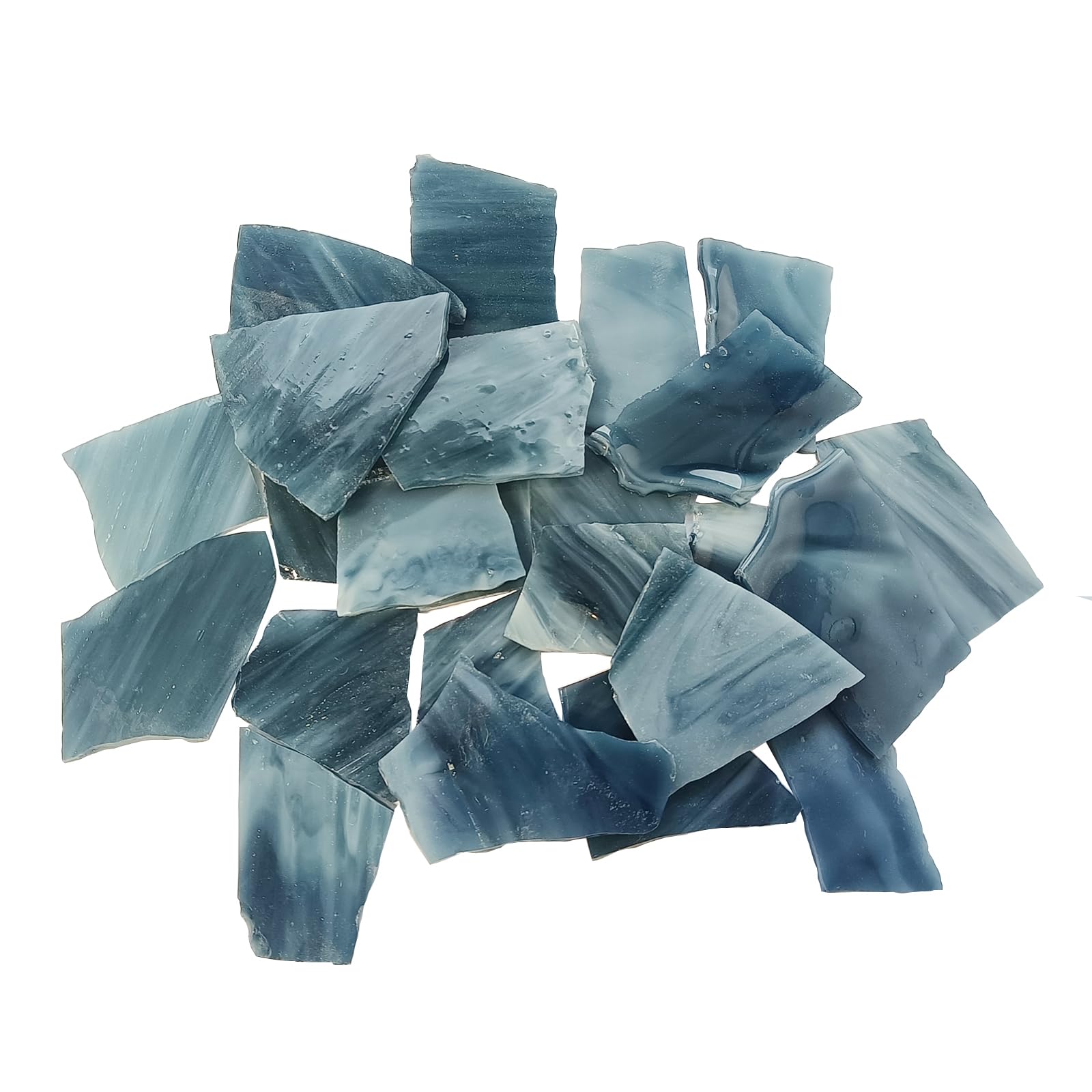Selliner Grey Irregular Stained Glass Scraps Cathedral Glass Scrap Pieces Sheets Mosaic Tiles For Diy Crafts Assorted Colors (200G/7Oz Pack)