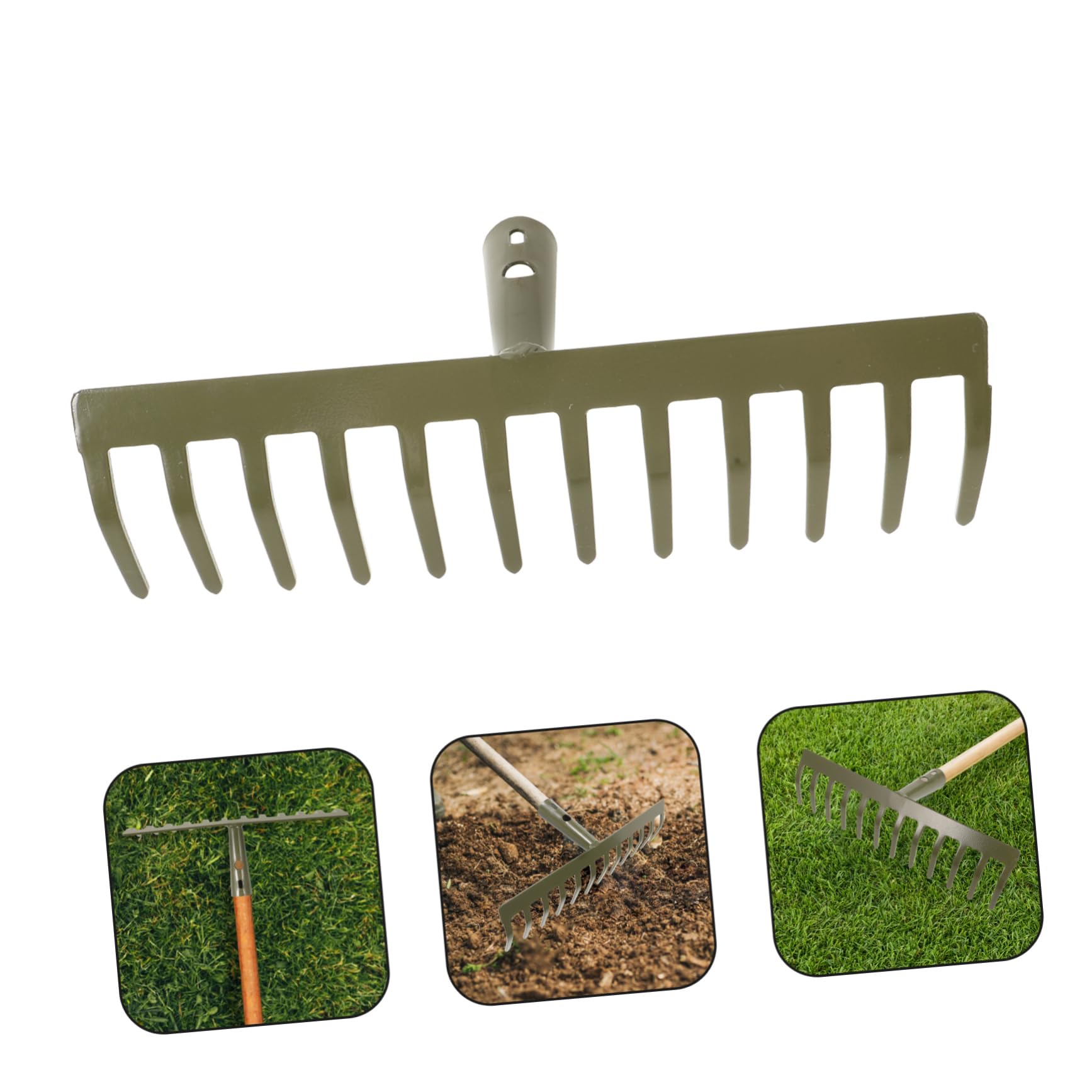 POPETPOP 4piezas Rastrillo De Jardín Metálico De Dientes Sin Mango Herramienta De Jardinería para Retirar y Mantener El Exterior