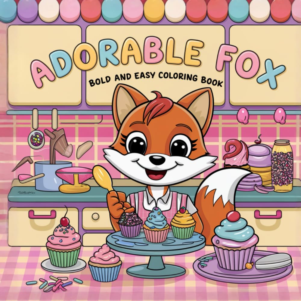 Adorable Fox: Bold and Easy Cute Woodland Creatures, Forest Animals, Nature Scenes, Simple Wildlife Art, Creative Fun, Relaxing Activity, and Happy Forest Friends Coloring Book For Kids