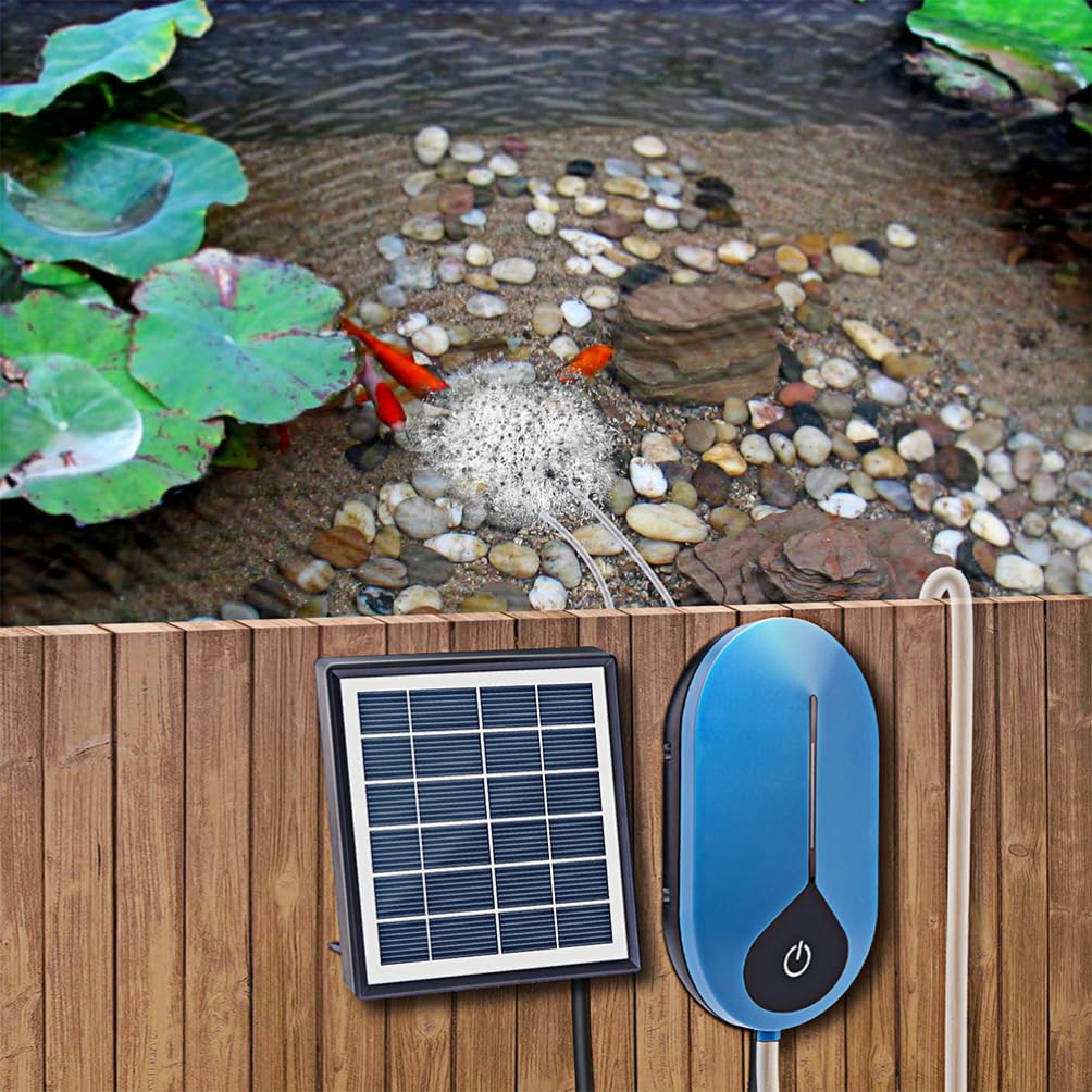 Happyyami Aireador Solar De para Acuarios Bomba De Aire Mini para Pescados Eficiencia Energética Consumo para Uso Externo Jardines y Pesca
