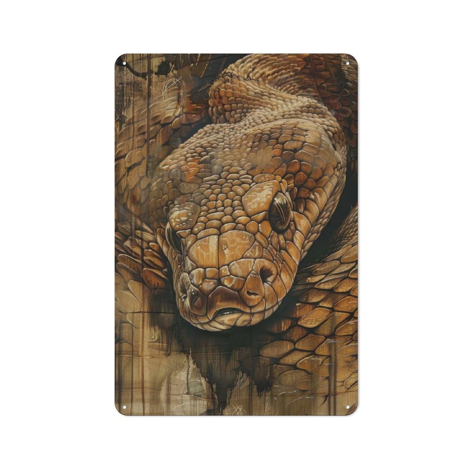 Junmoney Ethereal Snake Smart Metal Desk Wall Sign 30X20cm, Creative Space Decor For Workspace, Cafe, Shop Or Desk Area