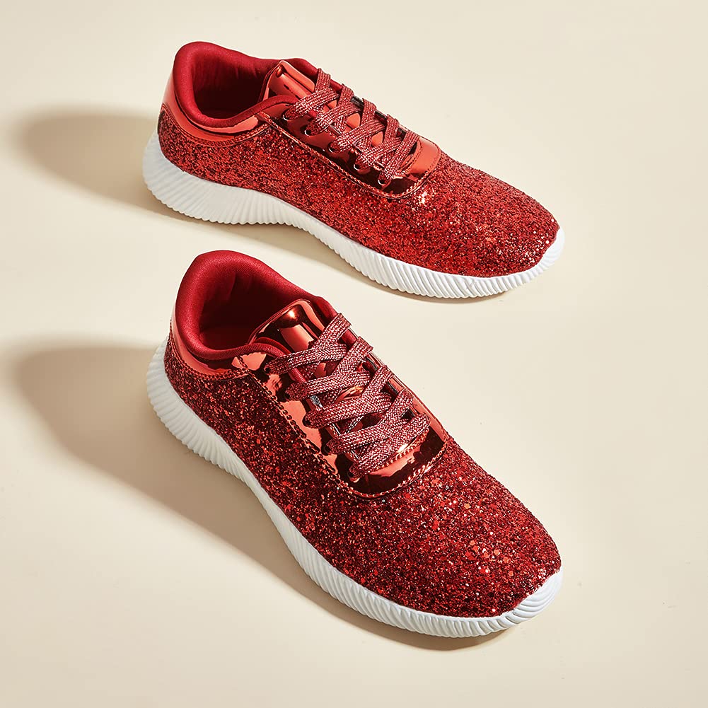 Sparkly Sequin Tennis Shoes Women's Glitter Tennis Shoes - Sparkly Sequins  Casual Walking Shoes Lightweight Sparkly Sneakers, image size:1001x1001