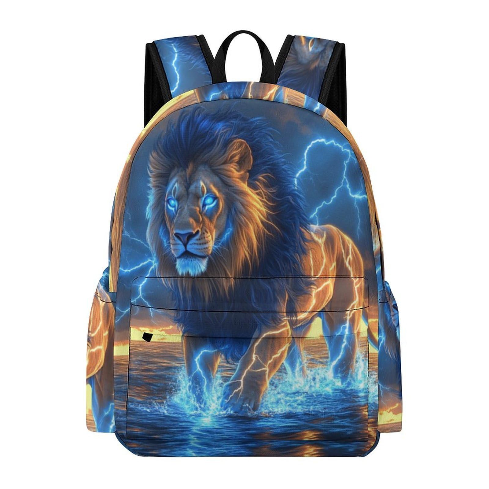 TPISLI 14 Inch Laptop Backpack Children Lion Design Bookbag Boys Girls Junior School Years 3-6, Stylish Durable Animal Print Daypack for Classroom Travel Birthday Gift