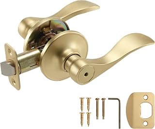 Design House Springdale Privacy Door Lever, Satin Gold