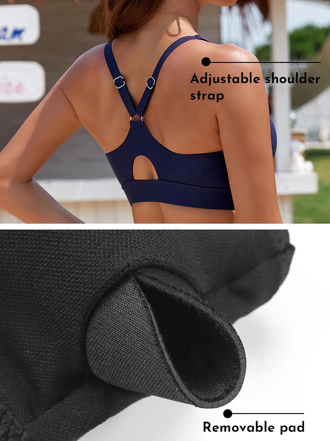 SHEKINI Women Bikini Tops Cropped Swimsuit Beach Padded Adjustable Tank Swimwear Top Only Sports Bathing Suit Swim Top - Image 5