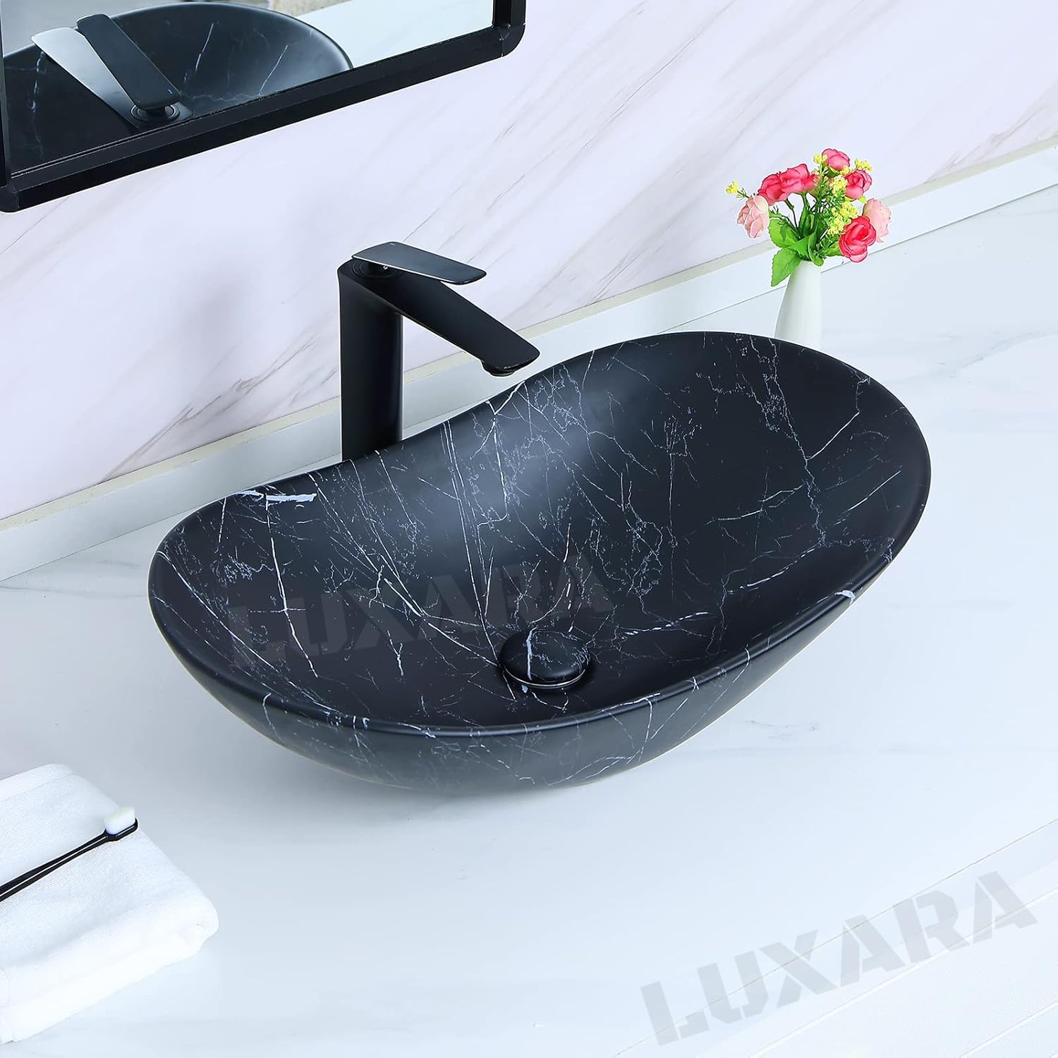 LUXARA Ceramic Wash Basin - Modern Bathroom Sink -6