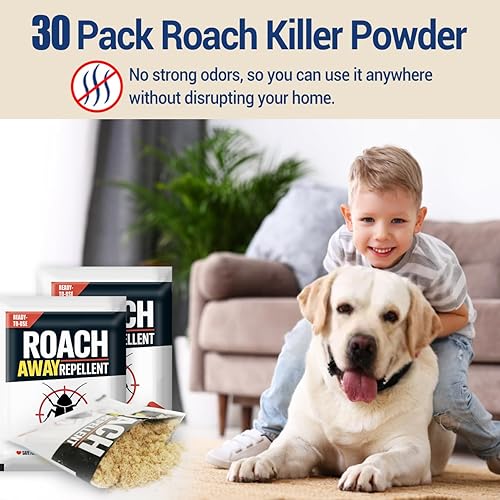 Miniatura 4 de Paquete de 30 estaciones de cebo en polvo repelente de cucarachas, estaciones de cucarachas para infestación de cucarachas en interiores con fórmula