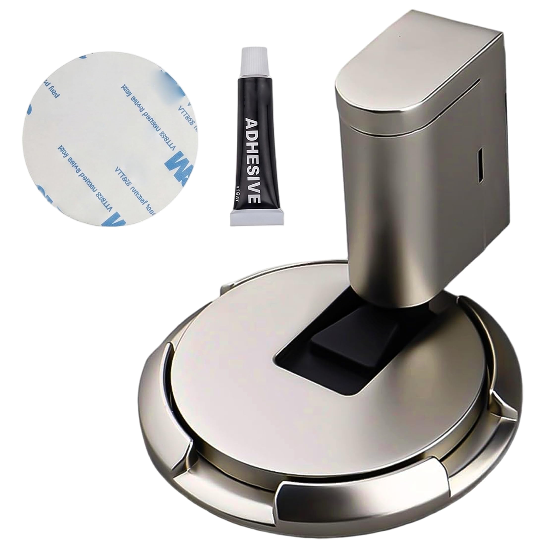 Magnetic Door Stoppers, Mechanical Windproof Adhesive Door Stopper, No-Drill/Drill Installation, with Heightening Pad Magnetic Stops No Stopper Holder
