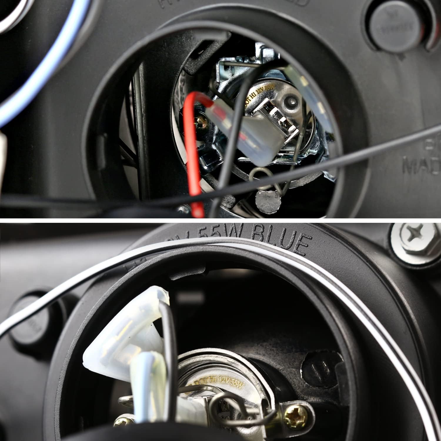 SPEC-D TUNING Halo LED Projector Headlights Glossy Black Housing Smoke Lens Compatible with 2009-18 Dodge RAM 1500/2500/3500, 2019-24 Dodge RAM 1500, Left + Right Pair Headlamps Assembly