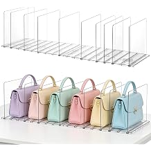 Clear Shelf Dividers for Closet Organization, Vertical Handbag Separator for Purses, Sweaters, Shirts & Clutches Ideal for Bedroom, Living Room & Home Storage