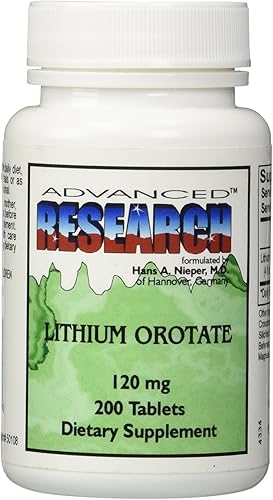 Portadores de nutrientes Advance Research Orotate de litio 120 mg 200 tabletas