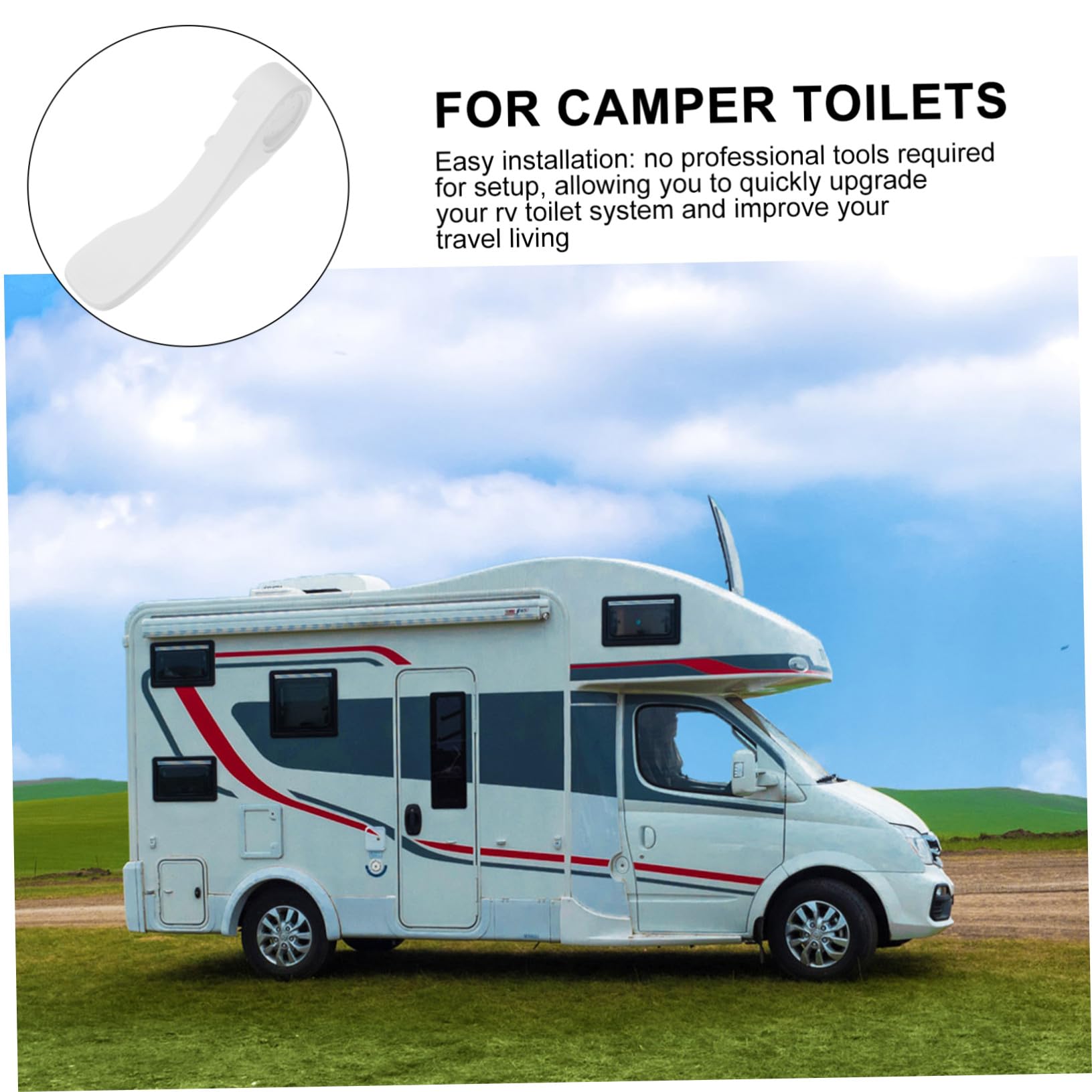 Pedale Scarico Wc Camper Bianco in Abs per Toilette Rv | Ricambio per Camper e Rv, Profilo Compatto, Soluzione Salvaspazio per Interni