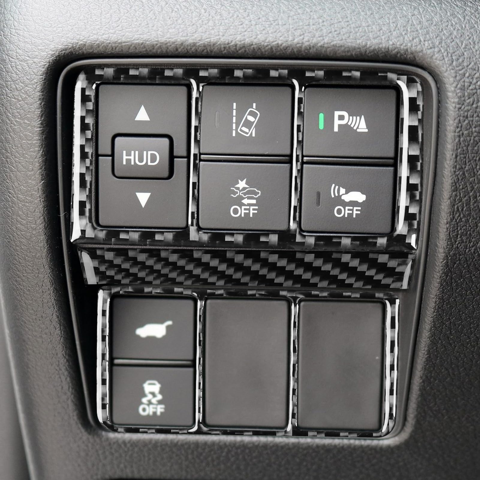 Real Premium Carbon Fiber Compatible with Honda CRV 2017 2018 2019 2020 2021 Accessories Car Headlight Switch Control Cover Sticker Decal Auto Interior Trim