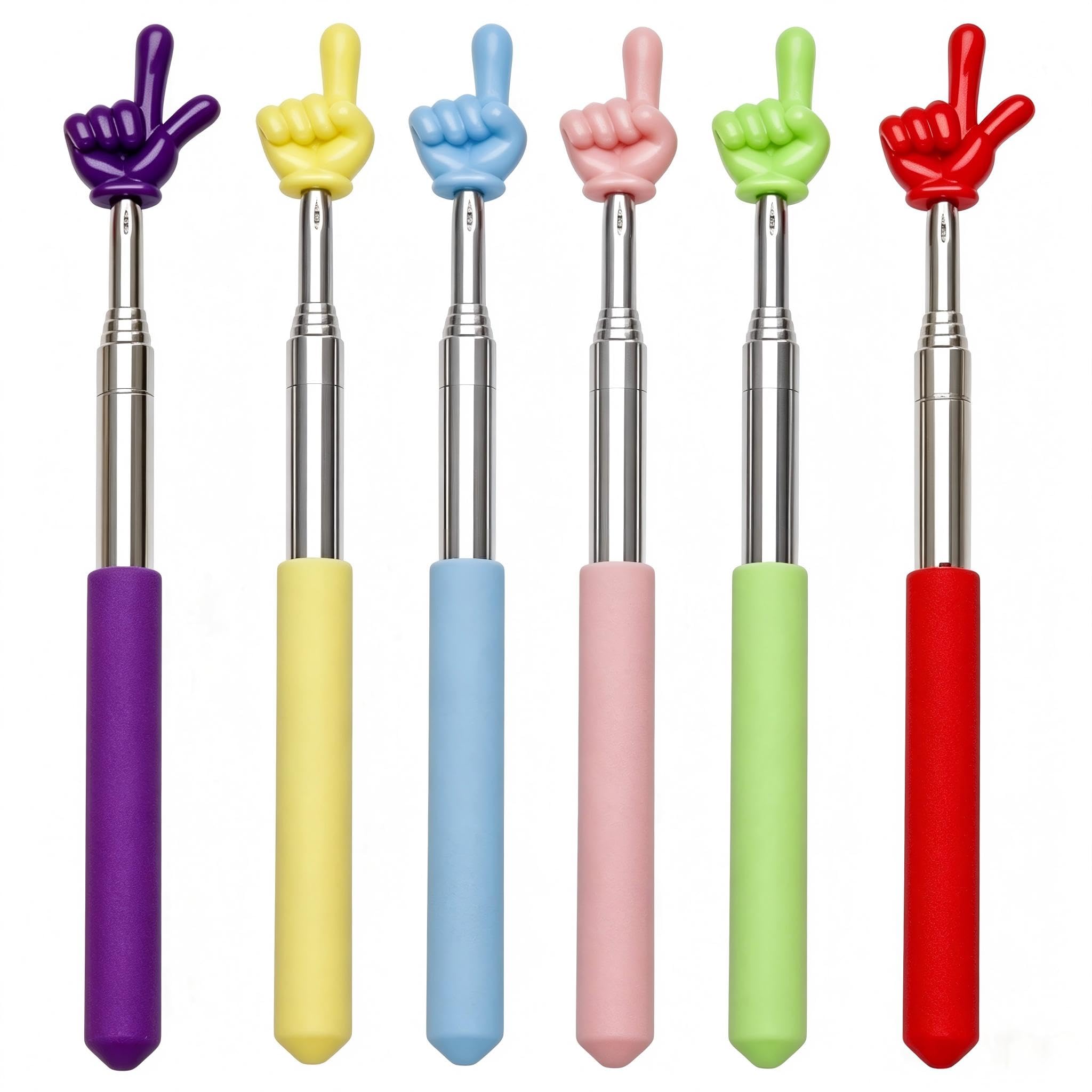 Feyfflin 6PCS Retractable Teacher Pointer Sticks for Classroom Reading